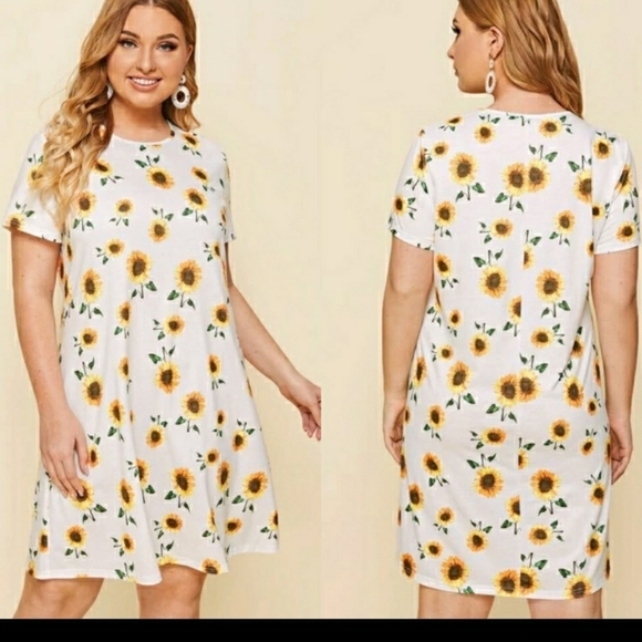 Plus sz 16 sunflower 🌻 dress - Picture 2 of 16